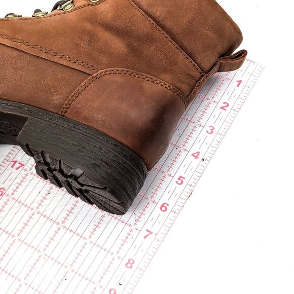 Born Women Codi Brown Leather Lace-up Waterproof Moto Combat Boots sz 9.5 - Picture 6 of 7